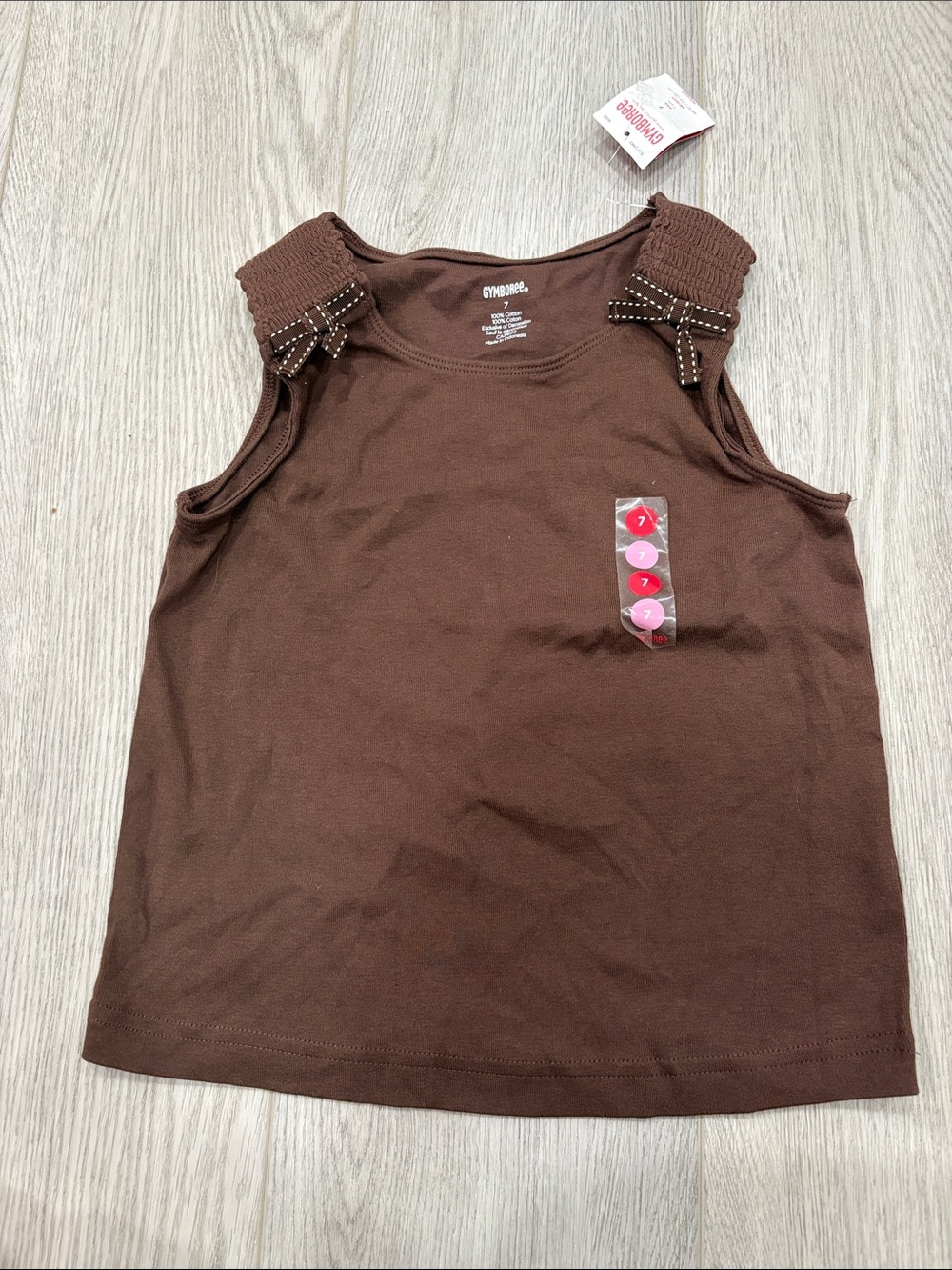 Gymboree Brown Girl's Tank Top with Shoulder Bows